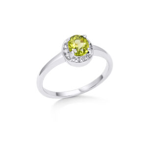 Peridot Halo Ring