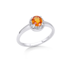 Yellow Sapphire Halo Ring