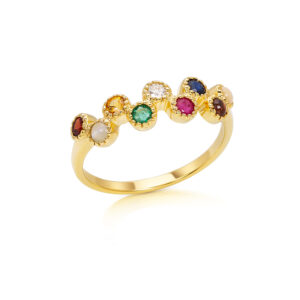 Multicolor Gemstone Band Ring