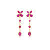 Ruby Blossom Drop Earrings