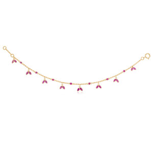 Ruby Leaf Charm Bracelet