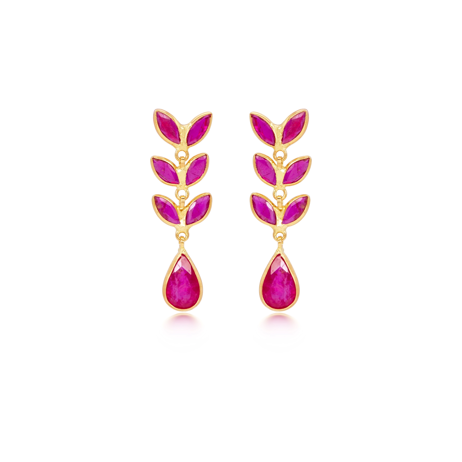2021 project 8 (ruby) earrings 003 (2) Ruby Leaf Drop Earrings