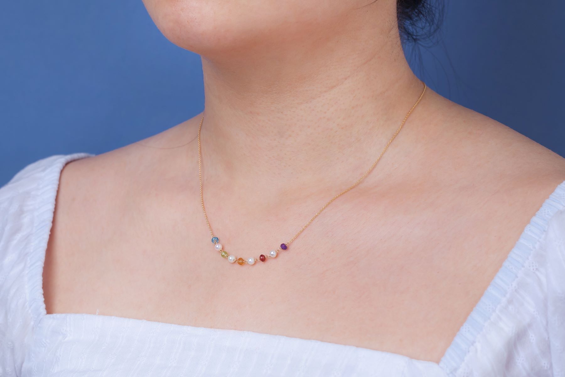003-02-2026-necklace Multicolor Gemstone & Pearl Necklace