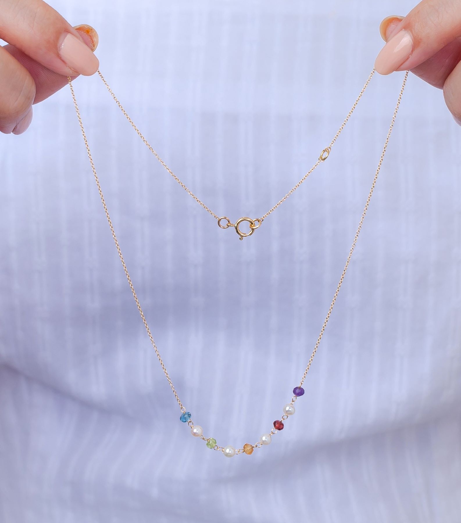 003-03-2026-necklace Multicolor Gemstone & Pearl Necklace