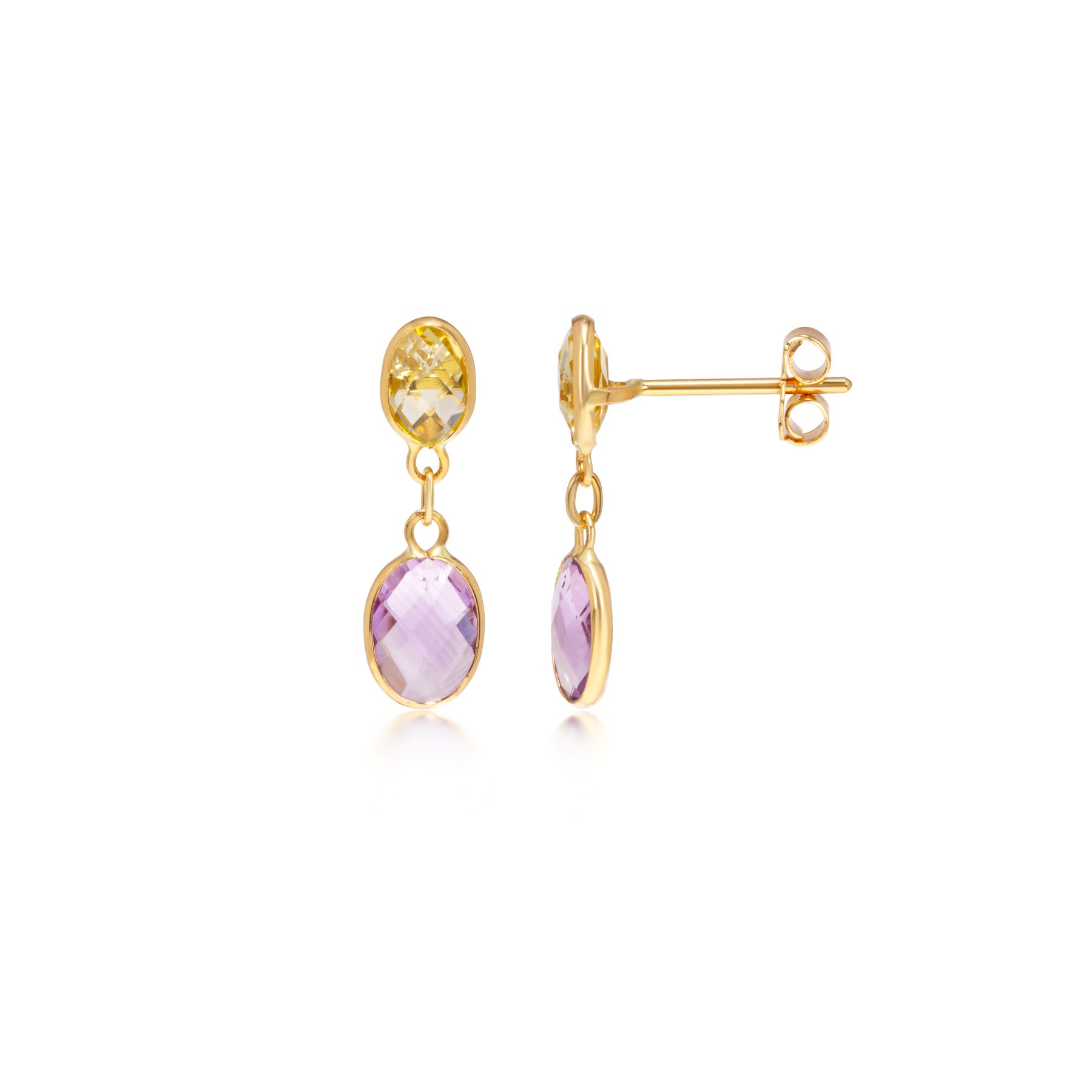004-02-2026-earrings Citrine & Amethyst Drop Earrings