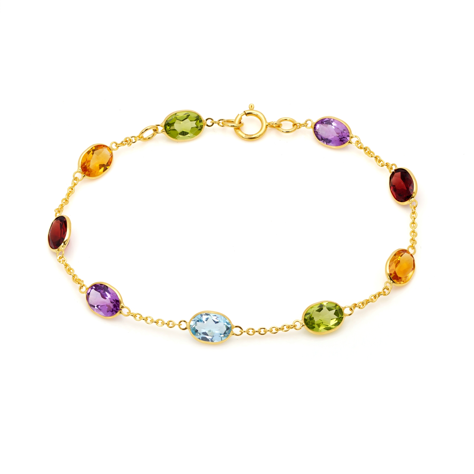 005-01-2026-bracelet Oval Multicolor Gemstone Bracelet