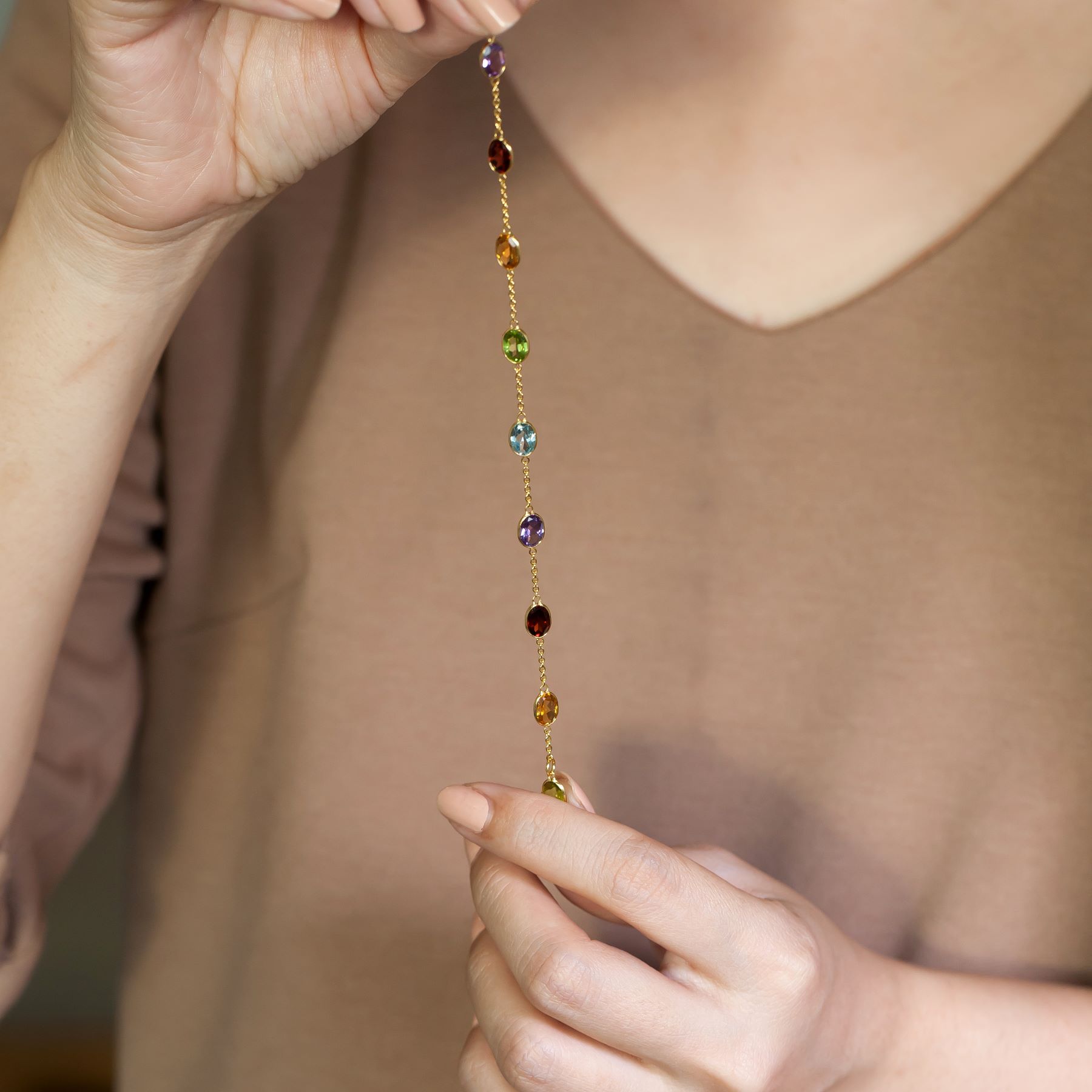 005-03-2026-bracelet Oval Multicolor Gemstone Bracelet