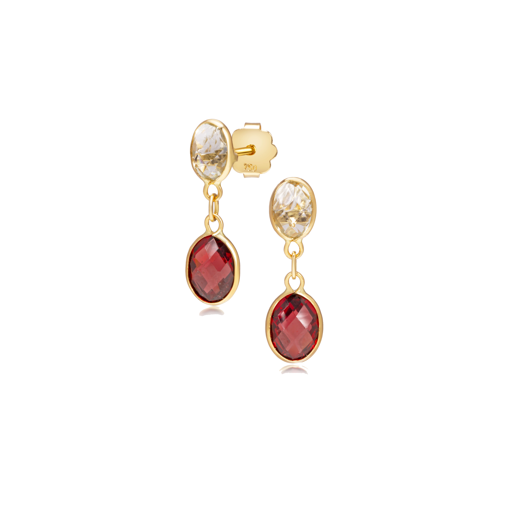 005-03-2026-earrings Garnet & White Topaz Drop Earrings