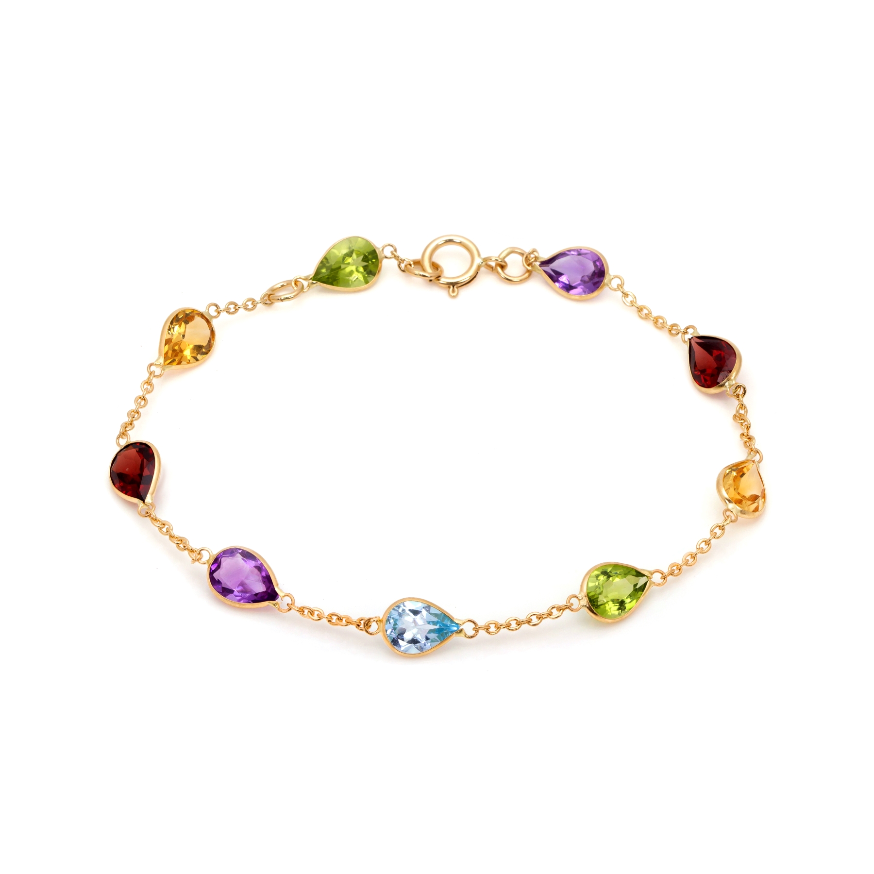 007-01-2026-bracelet Pear-Cut Multicolor Gemstone Bracelet