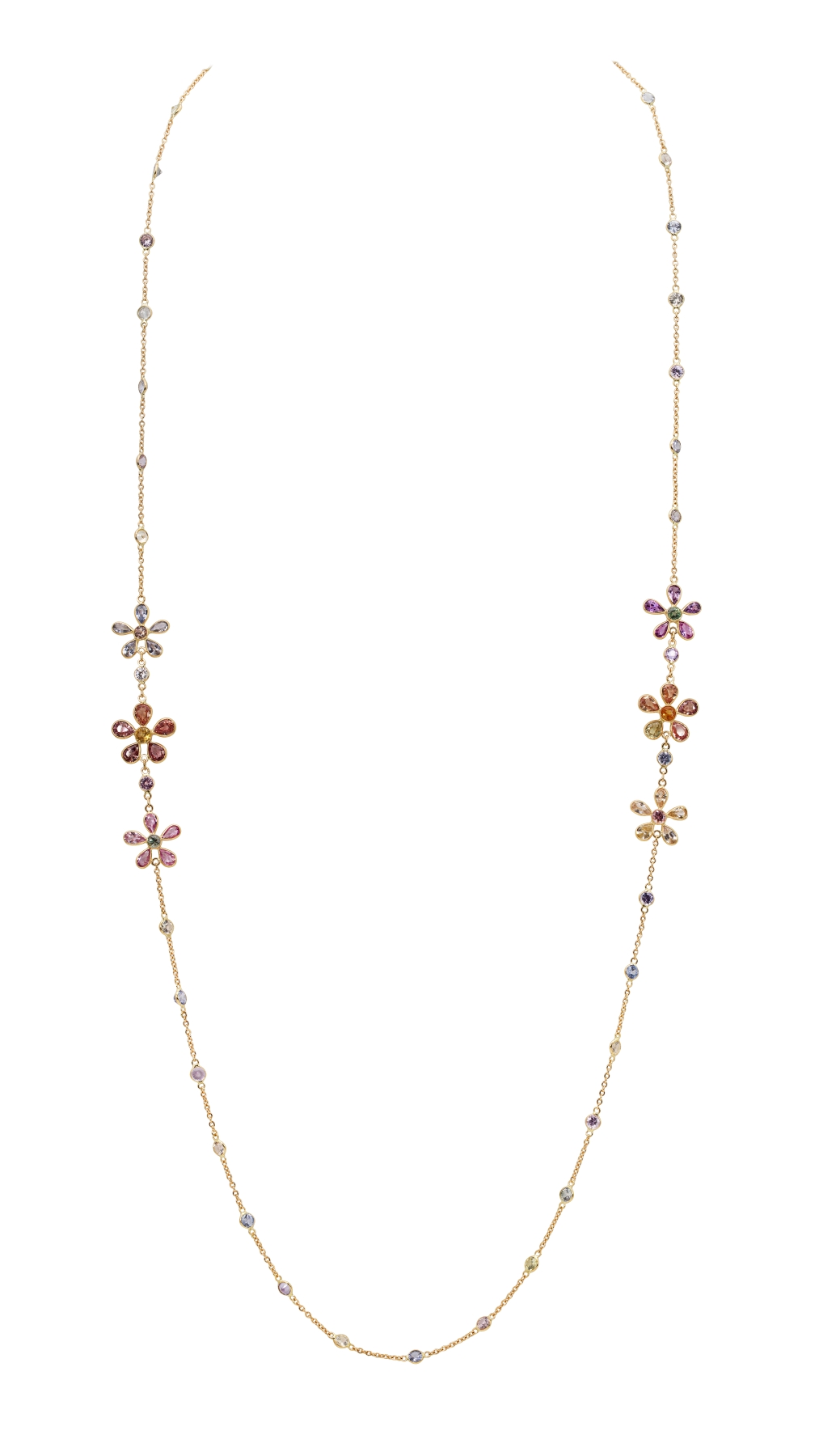 009-01-2026-necklace-N3201FS30 Delicate Floral Gemstone Necklace