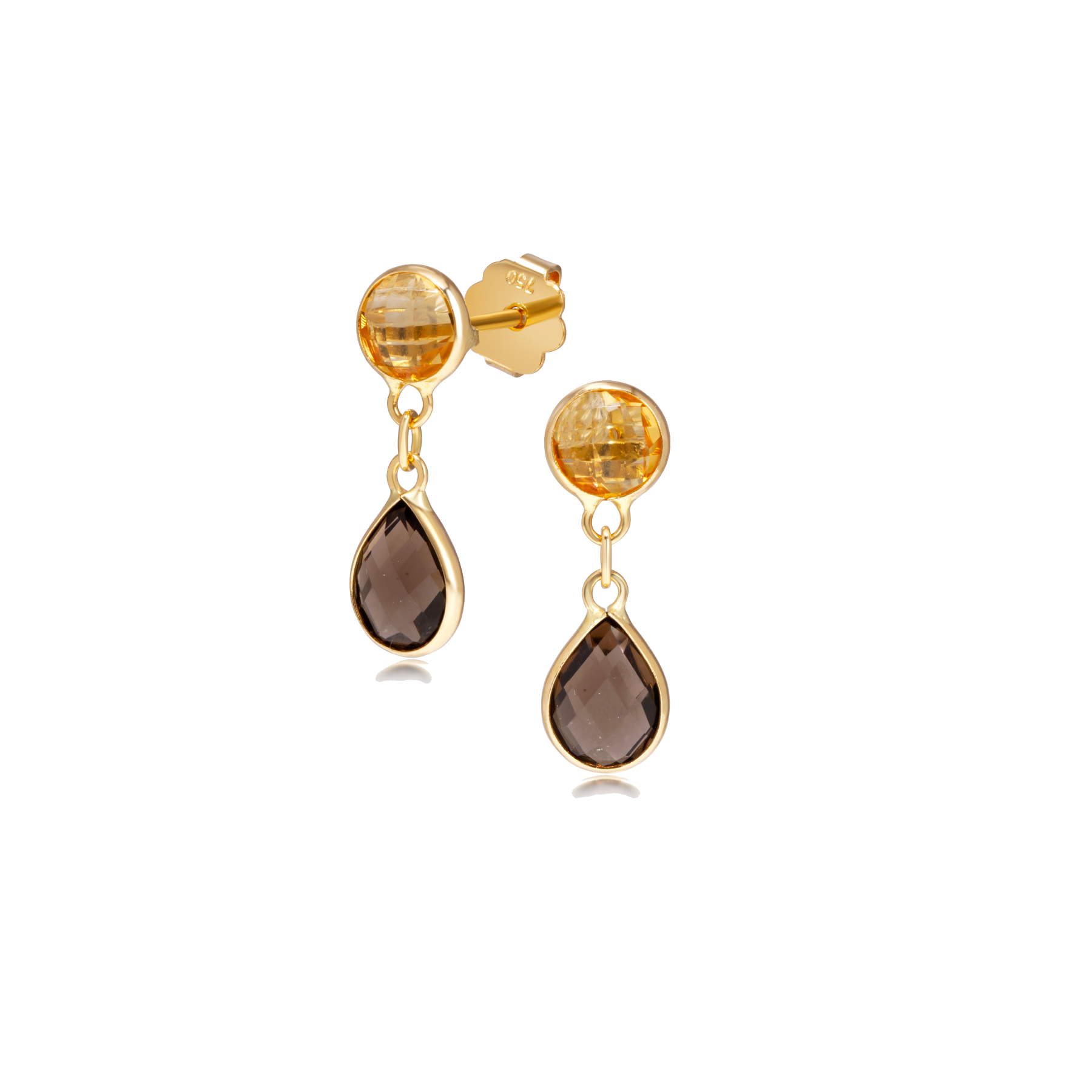 010-01-2026-earrings Citrine & Smoky Quartz Drop Earrings