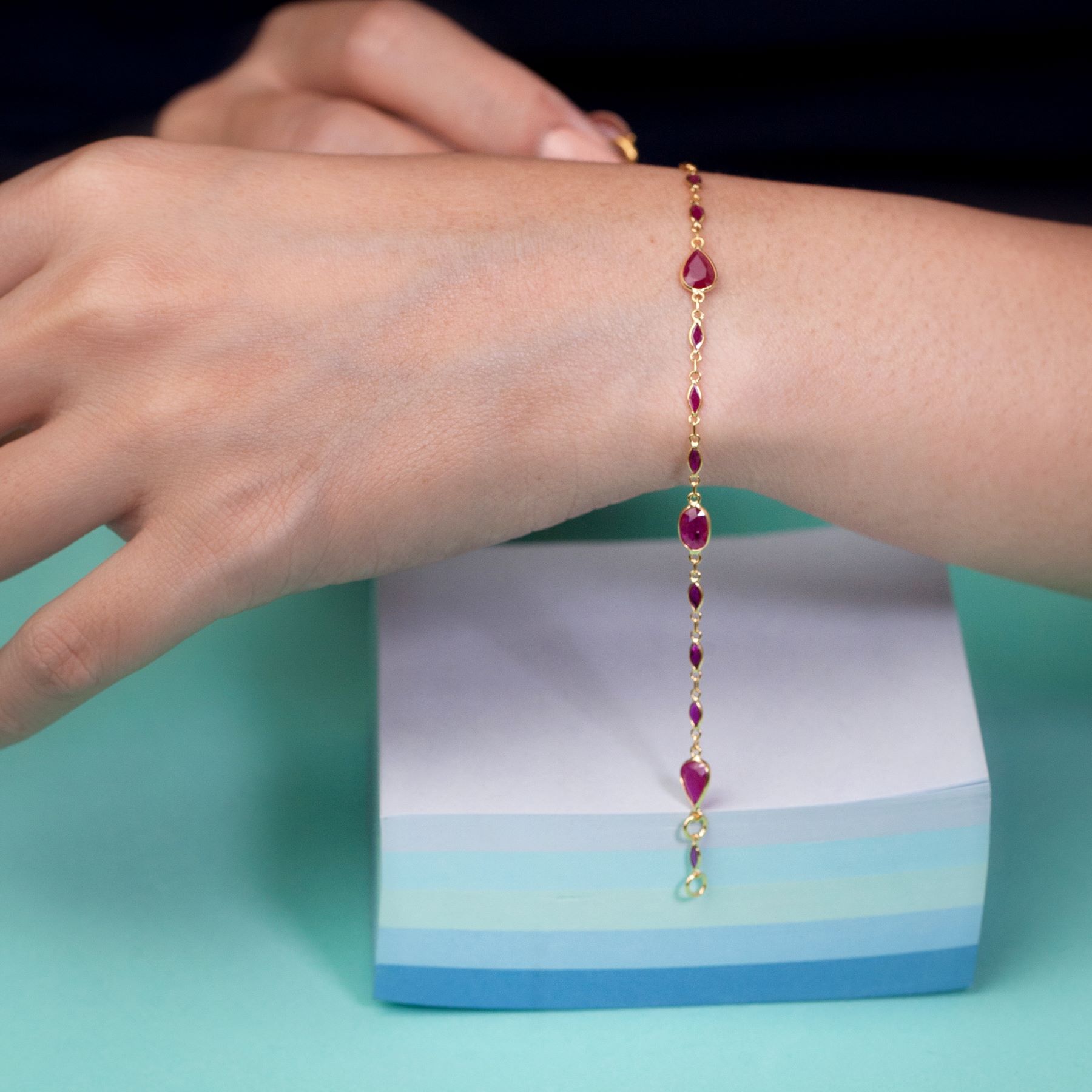 011-02-2026-bracelet Ruby Pear & Marquise Bracelet