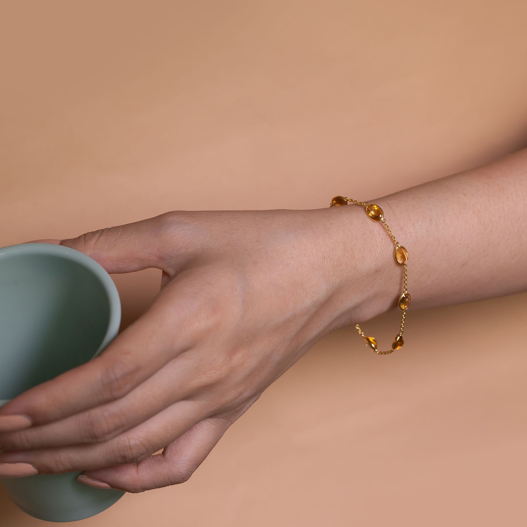 012-02-2026-bracelet-Yellow Citrine Station Bracelet