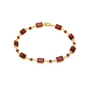 Garnet Emerald-Cut Bracelet