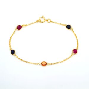 Five-Stone Multicolor Station Bracelet