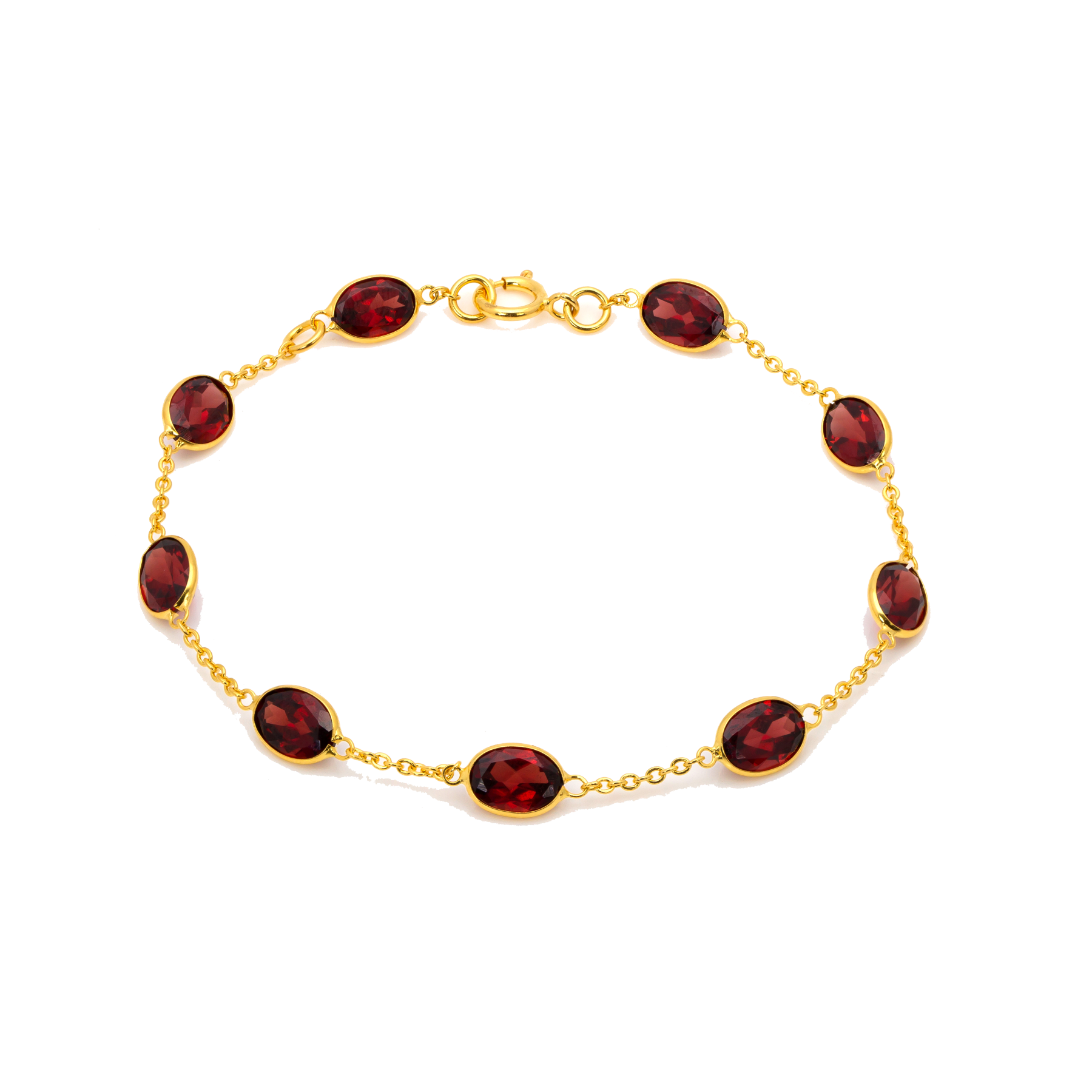017-01-2026-bracelet Garnet Oval Station Bracelet