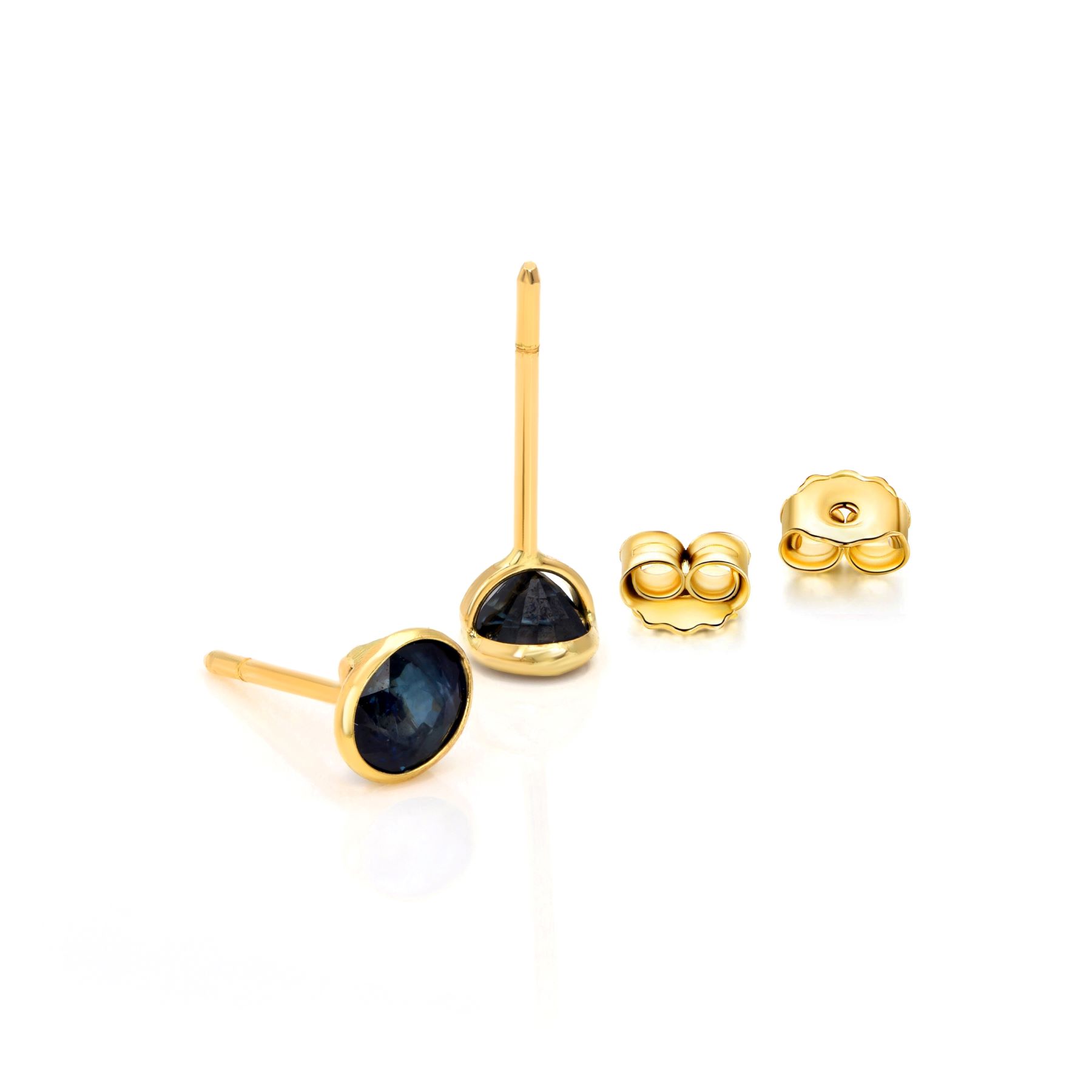 017-03-2026-E643S(7x5) Blue Sapphire Oval Stud Earrings