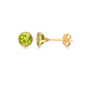 Peridot Round Stud Earrings