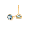 Blue Topaz Round Stud Earrings