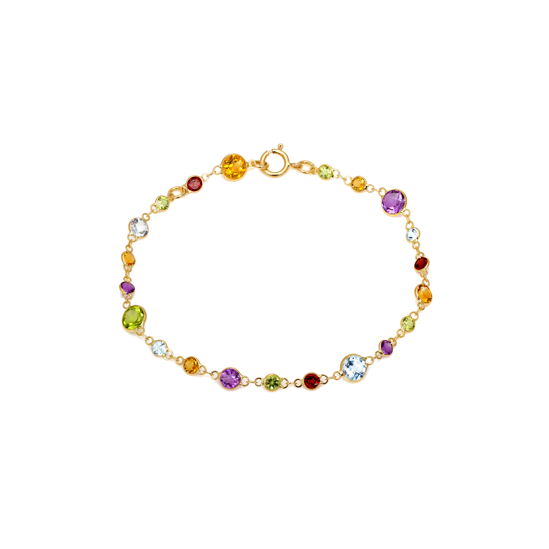 031-01-2026-bracelet Vibrant Rainbow Gemstone Bracelet