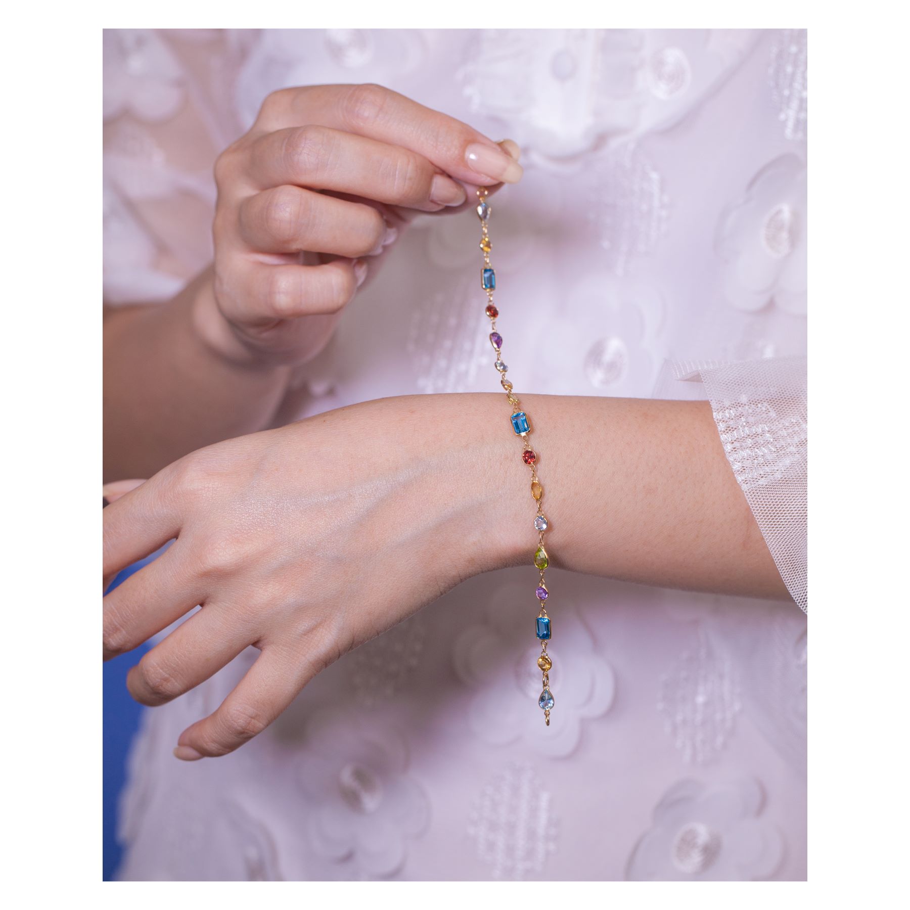 032-02-2026-bracelet Color Mosaic Gemstone Bracelet