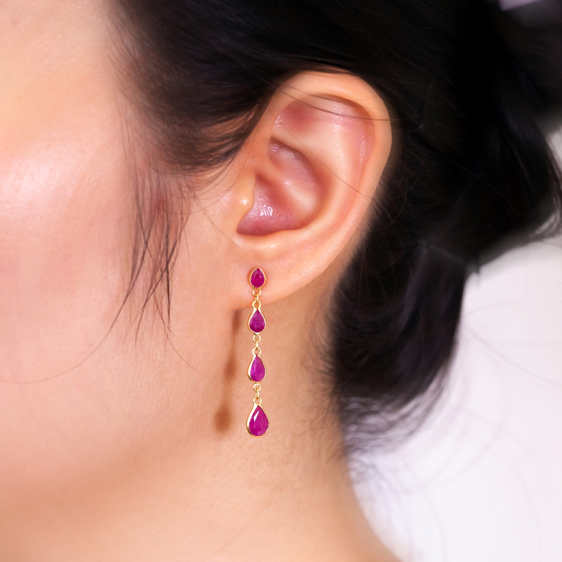 2021 project 8 (ruby) earrings 001 (5) Ruby Cascade Drop Earrings