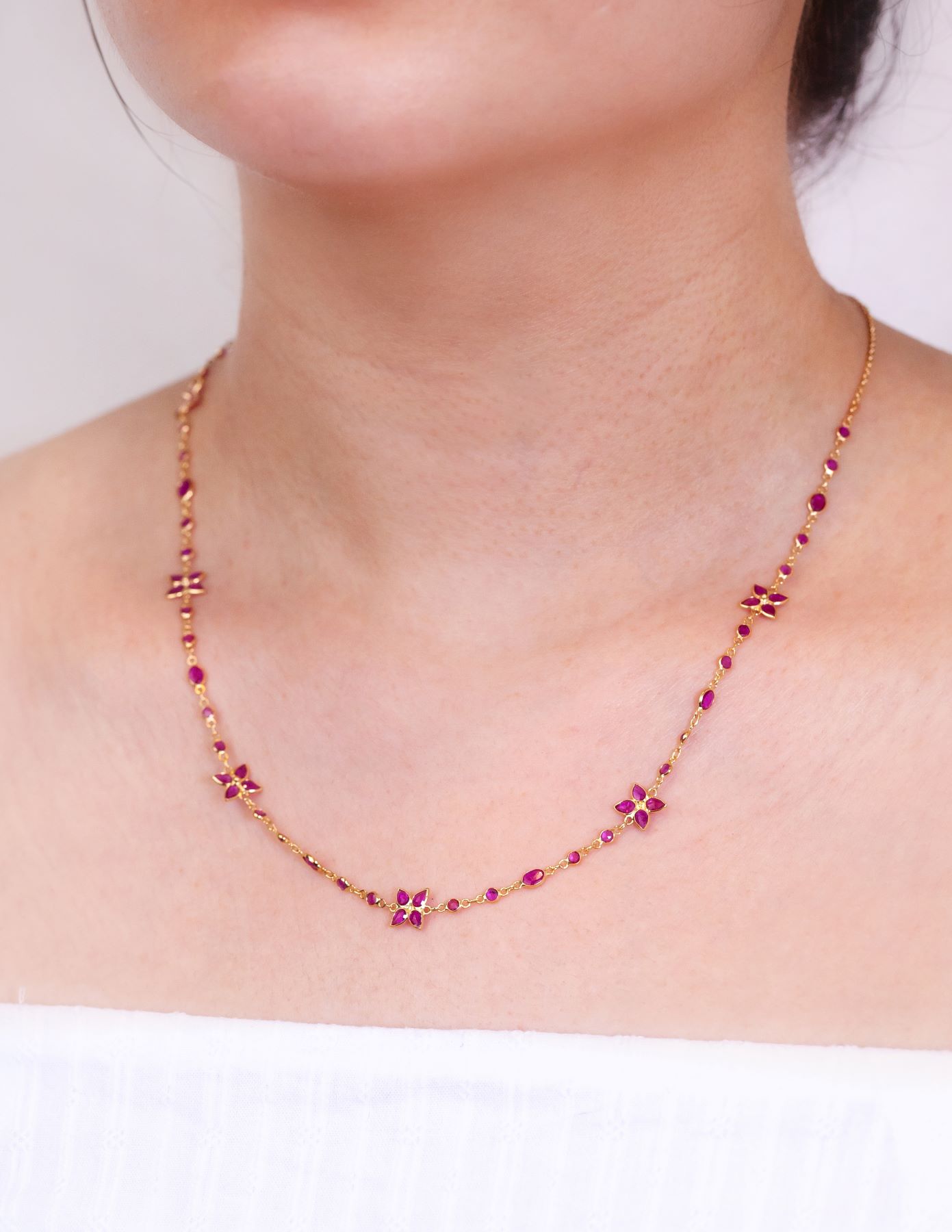 2021 project 8 (ruby) necklce 006 (3) Ruby Floral Necklace