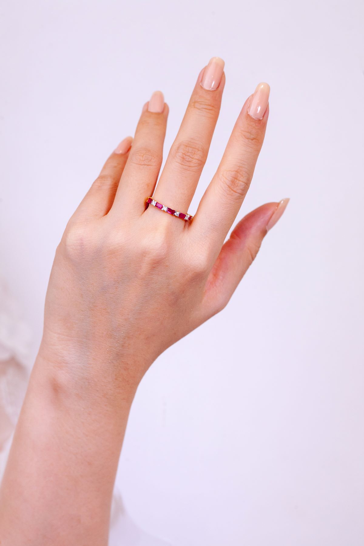 2021 project 8 (ruby) ring 009 (2) Ruby Baguette & Diamond Band Ring